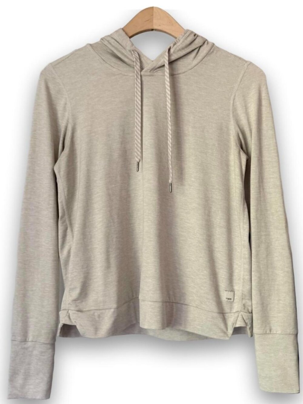 Vuori Halo Essential Hoodie in Salt Heather, Size XS